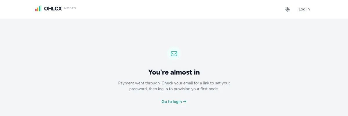 Checkout confirmation screen